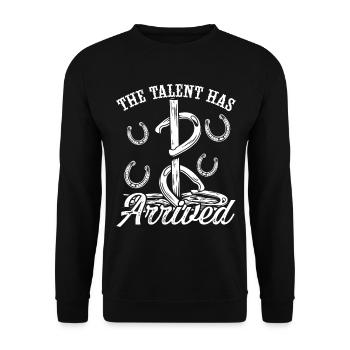 Horseshoe Pitching Talent has Arrived Tosser - Unisex Pullover - Schwarz - Vorne - Alina (178cm) & Michal (187cm)