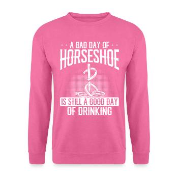 Horseshoe Pitching Beer Drinking Tosser - Unisex Pullover - Pink - Vorne