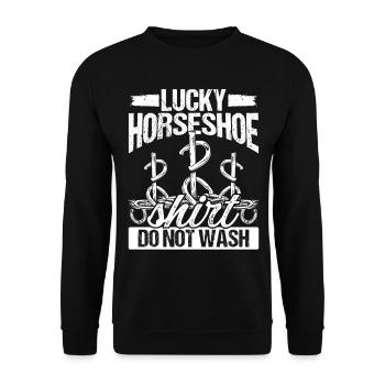 Horseshoe Pitching Lucky Don’t Wash Tosser - Sweat-shirt Unisexe - noir - Devant - Alina (178cm) & Michal (187cm)