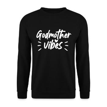 Godmother Vibes Shirt from Goddaughter Godson - Unisex Sweatshirt - black - Front - Alina (178cm) & Michal (187cm)
