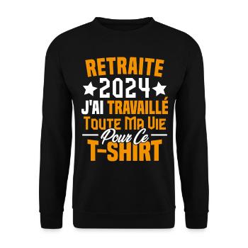 Retraité 2024 j'ai travaillé toute ma vie - Sweat-shirt Unisexe - noir - Devant - Alina (178cm) & Michal (187cm)