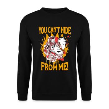 Girl Warp Horror Two Face Creepy Art Aesthetic - Unisex Sweatshirt - black - Front - Alina (178cm) & Michal (187cm)