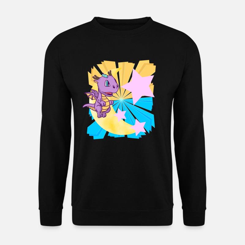 Guten Nacht Dino Traum Fantasy schlafen träumen - Unisex Pullover - Schwarz