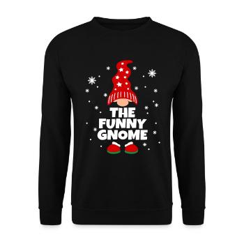 Drôle de pyjama de famille Gnome assorti Noël - Sweat-shirt Unisexe - noir - Devant - Alina (178cm) & Michal (187cm)