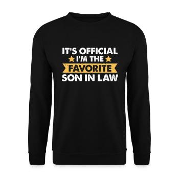 Funny Gag Gifts for Father in Law from Son in Law - Unisex Sweatshirt - black - Front - Alina (178cm) & Michal (187cm)