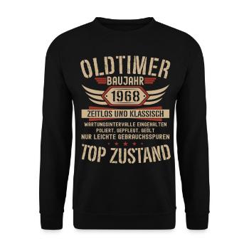 55th birthday 50 years classic car gift 1973 - Unisex Sweatshirt - black - Front - Alina (178cm) & Michal (187cm)