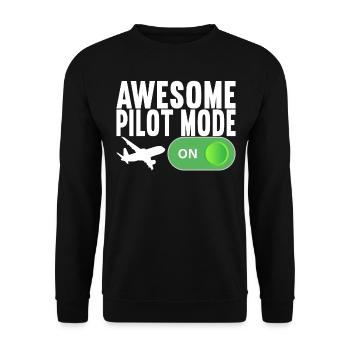 Pilot Flugzeug - Unisex Pullover - Schwarz - Vorne - Alina (178cm) & Michal (187cm)