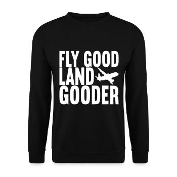 Pilot Flugzeug - Unisex Pullover - Schwarz - Vorne - Alina (178cm) & Michal (187cm)