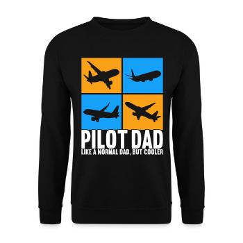 Pilot Flugzeug - Unisex Pullover - Schwarz - Vorne - Alina (178cm) & Michal (187cm)