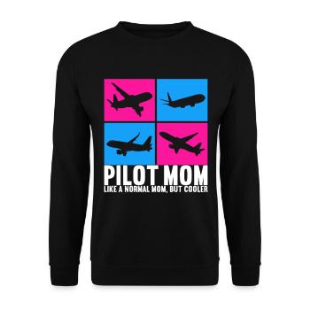 Pilot Flugzeug - Unisex Pullover - Schwarz - Vorne - Alina (178cm) & Michal (187cm)