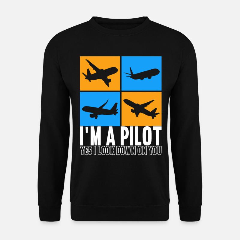 Pilot Airplane - Unisex Sweatshirt - black