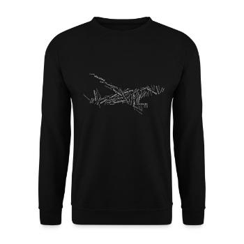 Pilot Flugzeug - Unisex Pullover - Schwarz - Vorne - Alina (178cm) & Michal (187cm)