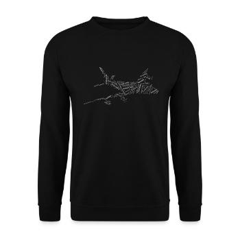 Pilot Flugzeug - Unisex Pullover - Schwarz - Vorne - Alina (178cm) & Michal (187cm)