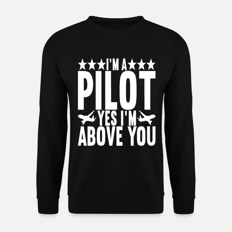 Pilot Flugzeug - Unisex Pullover - Schwarz