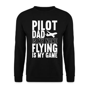 Pilot Flugzeug - Unisex Pullover - Schwarz - Vorne - Alina (178cm) & Michal (187cm)