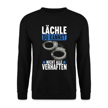 Polizei Polizist - Unisex Pullover - Schwarz - Vorne - Alina (178cm) & Michal (187cm)