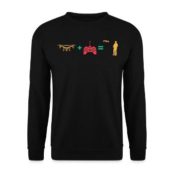 Drone Quadcopter Drone Funny Drone Pilot - Unisex Sweatshirt - black - Front - Alina (178cm) & Michal (187cm)