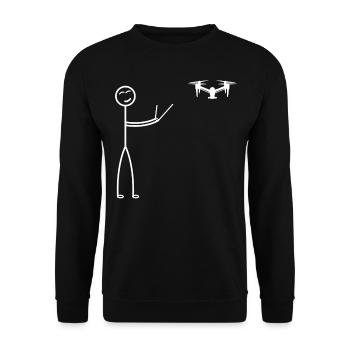 Quadcopter Drone Pilot Stick Figure - Drôle de drone - Sweat-shirt Unisexe - noir - Devant - Alina (178cm) & Michal (187cm)