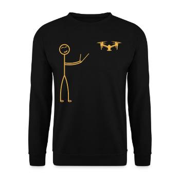 Drôle de pilote de drone - Quadcopter Drone Pilot Stick F - Sweat-shirt Unisexe - noir - Devant - Alina (178cm) & Michal (187cm)