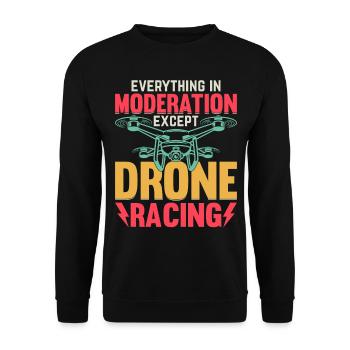 Drone - Tout avec modération sauf Drone Raci - Sweat-shirt Unisexe - noir - Devant - Alina (178cm) & Michal (187cm)