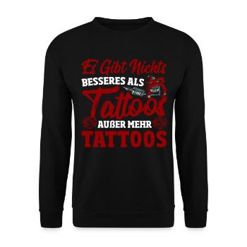 Es Gibt Nichts Besseres Als Tattoos Auber Mehr - Unisex Pullover - Schwarz - Vorne - Alina (178cm) & Michal (187cm)