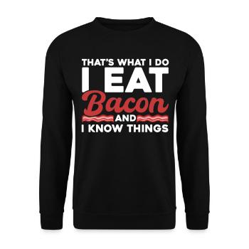 C’est ce que je mange du bacon et je sais des choses - Sweat-shirt Unisexe - noir - Devant - Alina (178cm) & Michal (187cm)