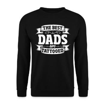 Die Besten Väter Sind Tätowiert Vintage Art - Unisex Pullover - Schwarz - Vorne - Alina (178cm) & Michal (187cm)