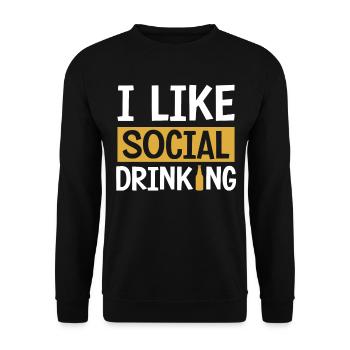 J’adore boire | sociale Chemise Beer Lovers | - Sweat-shirt Unisexe - noir - Devant - Alina (178cm) & Michal (187cm)