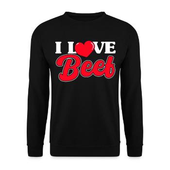 J’adore le bœuf - Sweat-shirt Unisexe - noir - Devant - Alina (178cm) & Michal (187cm)