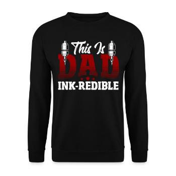 This father is ink-redible tattooists - Unisex Sweatshirt - black - Front - Alina (178cm) & Michal (187cm)