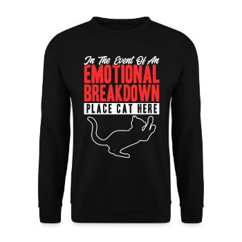 En cas de dépression émotionnelle Chat - Sweat-shirt Unisexe - noir - Devant - Alina (178cm) & Michal (187cm)