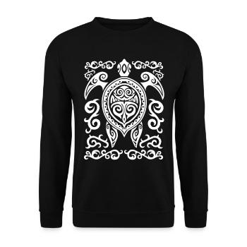 Artistic Turtle Tattoo Artwork - Unisex Sweatshirt - black - Front - Alina (178cm) & Michal (187cm)