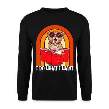 I Do What I Want - Unisex Pullover - Schwarz - Vorne - Alina (178cm) & Michal (187cm)