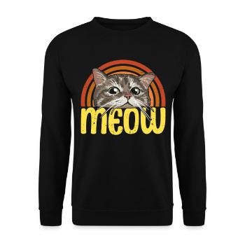 Meow - Unisex Pullover - Schwarz - Vorne - Alina (178cm) & Michal (187cm)