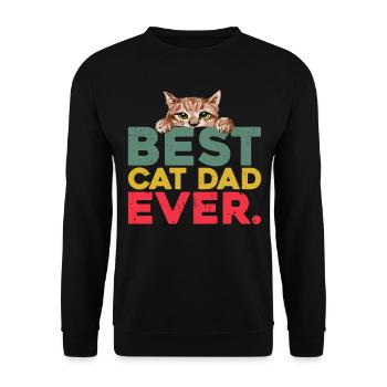 Best Cat Dad Ever - Unisex Sweatshirt - black - Front - Alina (178cm) & Michal (187cm)