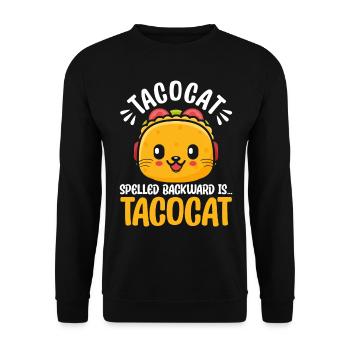 Tacocat Spelled Backward Is Tacocat - Unisex Sweatshirt - black - Front - Alina (178cm) & Michal (187cm)