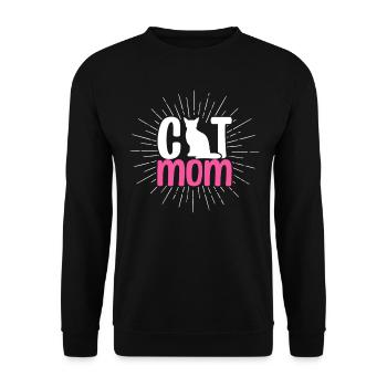 Cat Mom - Unisex Sweatshirt - black - Front - Alina (178cm) & Michal (187cm)