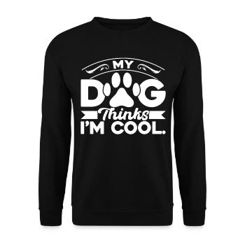 My Dog Thinks in Cool - Unisex Sweatshirt - black - Front - Alina (178cm) & Michal (187cm)