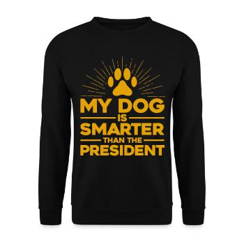 My Dog Is Smarter Than The President - Unisex Sweatshirt - black - Front - Alina (178cm) & Michal (187cm)