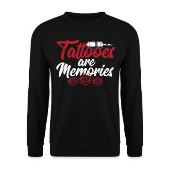 Tattoos Sind Erinnerungen Künstlerische - Unisex Pullover - Schwarz - Vorne - Alina (178cm) & Michal (187cm)