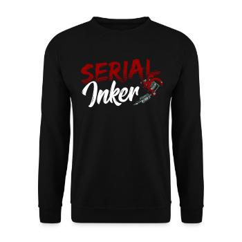 Serial Inker Tattooists Artistic Ink Pen - Unisex Sweatshirt - black - Front - Alina (178cm) & Michal (187cm)