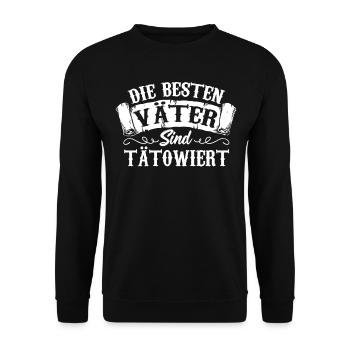 Die Besten Vater Sind Tatowiert Tattoo-themed - Unisex Pullover - Schwarz - Vorne - Alina (178cm) & Michal (187cm)
