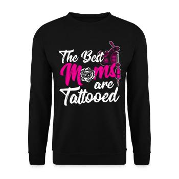 Die Besten Mütter Sind Tätowiert Künstlerische - Unisex Pullover - Schwarz - Vorne - Alina (178cm) & Michal (187cm)
