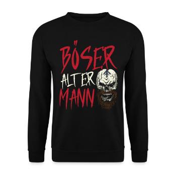 BÖSER ALTER MANN Tattoo-Thema - Unisex Pullover - Schwarz - Vorne - Alina (178cm) & Michal (187cm)