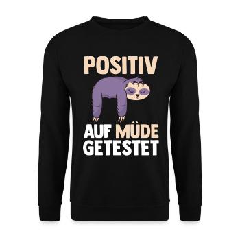 Tested positive for tired sloth - Unisex Sweatshirt - black - Front - Alina (178cm) & Michal (187cm)