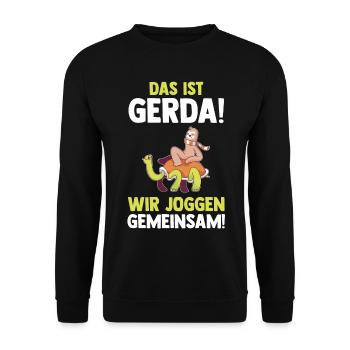 C’est Gerda nous courons ensemble Paresseux - Sweat-shirt Unisexe - noir - Devant - Alina (178cm) & Michal (187cm)