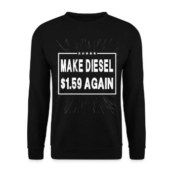 Make Diesel $1.59 Again - Unisex Sweatshirt - black - Front - Alina (178cm) & Michal (187cm)