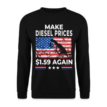 Make Diesel $1.59 Again - Unisex Sweatshirt - black - Front - Alina (178cm) & Michal (187cm)