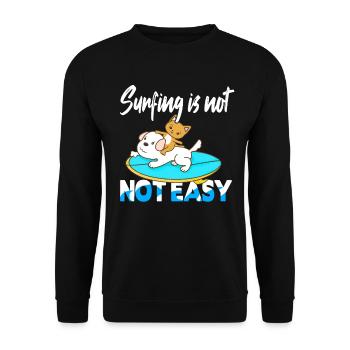 Surfing is not easy - Unisex Sweatshirt - black - Front - Alina (178cm) & Michal (187cm)