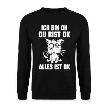 IchBin Ok Du Bist Ok Alles Ist Ok - Unisex Pullover - Schwarz - Vorne - Alina (178cm) & Michal (187cm)
